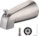 Bathroom Tub Spout Compatible, Fits 4 Inch Reach Wall Front Mount Slip-on Tub Spout with Shower Diverter 1/2'' Copper Water Tube with Hex Wrench, Brushed Nickel (1 Pack)