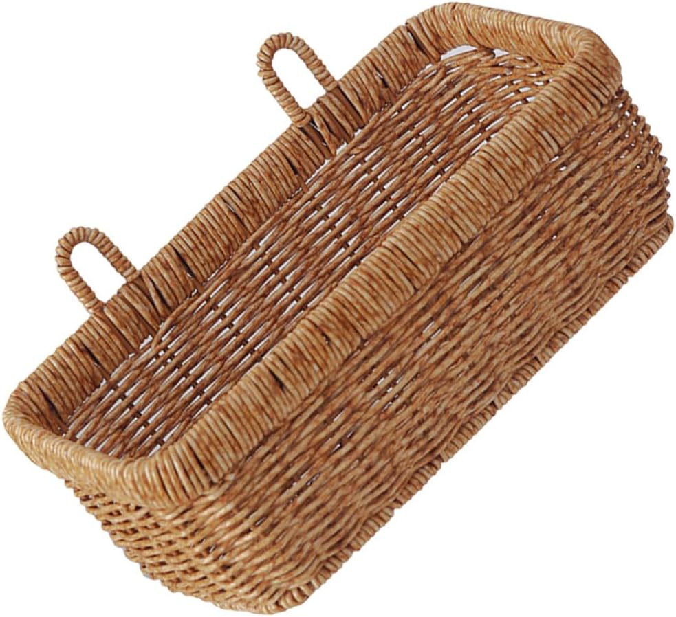 BESTonZON Hanging Woven Storage Basket Vegetable Fruit Keeper Veggies Onion Basket Wall Mount Organizer Entryway Mail Letter Holder Plant Rattan Bin for Home