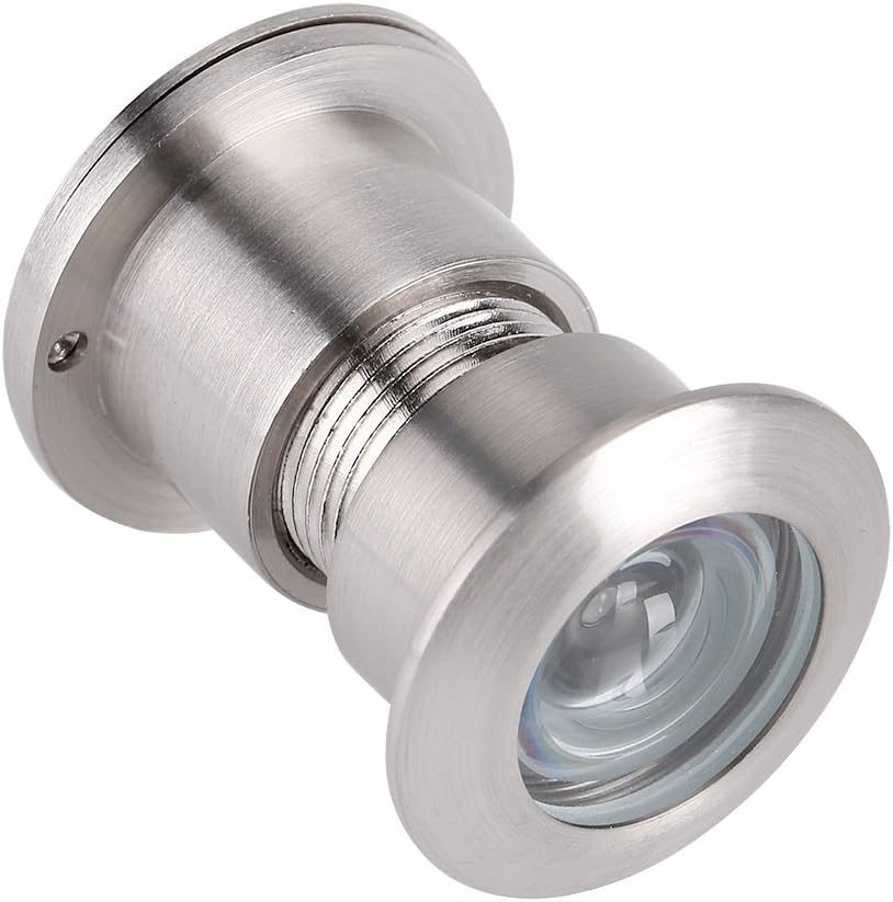 Cyrank Door Viewer, 28mm Solid Brass Safety Door Viewer Doors Wide Viewing Angle Door Viewer with Heavy Duty Privacy Cover(Brushed Chrome)