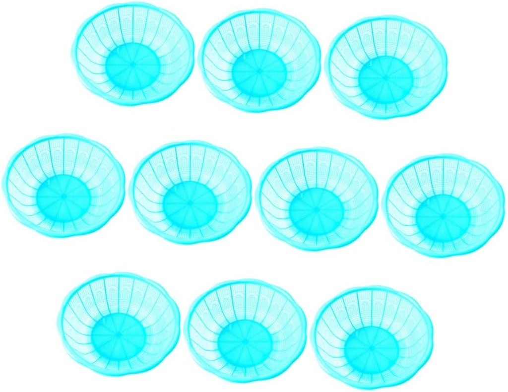 10pcs Plastic Rice Bowl Sink Wide Collander Vegetable Chopper Kitchen Basket Bread Basket Rice Dish Racks with Drain Board Salad Bowl Fruit Food Produce
