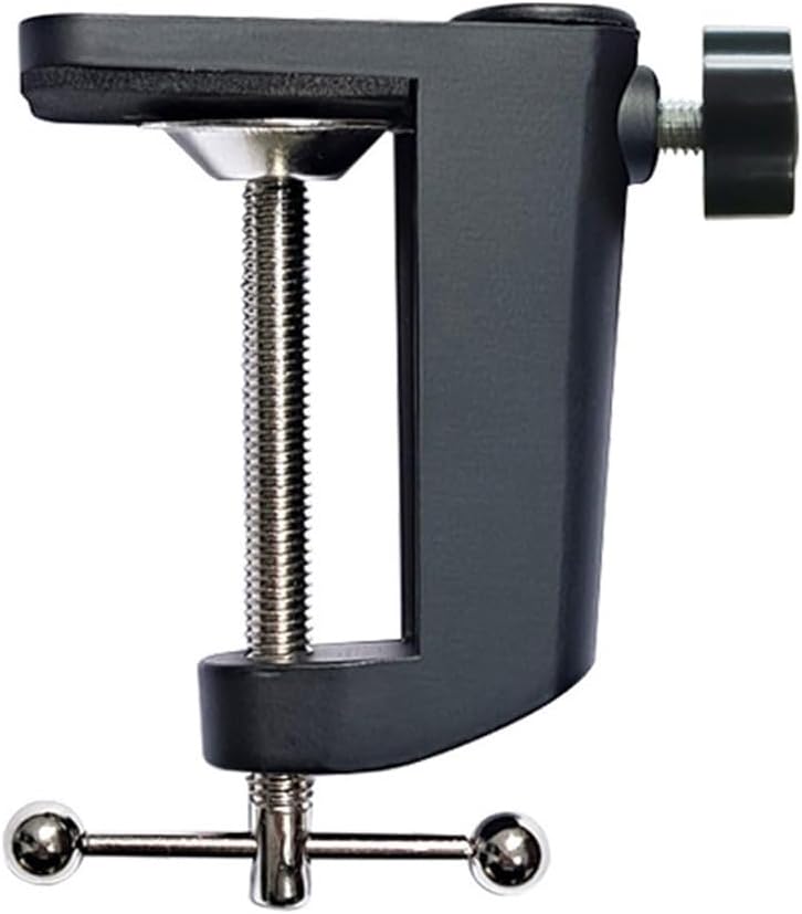 FABULETTA Aluminum Alloy C-Shaped Mounting Clamp with I-Shaped Bracket and Stable Base for Secure Table Attachment(black)