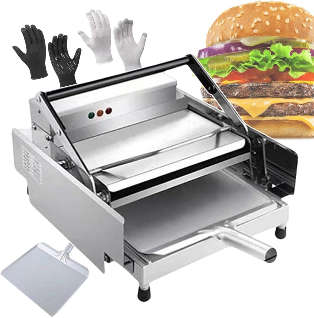 Grilled Hamburger Bread Machine, Non-Stick Pan Heat-Up Machine Vertical Bread Oven with Timer & Thermostat, 0.8KW Double-Layer Baking