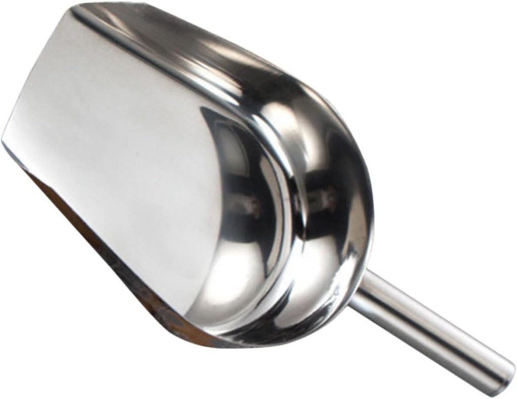 Luxshiny Stainless Steel Multi Purpose Food Shovel Ice Shovel Flour Scoop Heavy Duty Kitchen Tool for Ice Cubes Grains and French Fries Resistant with Smooth Surface