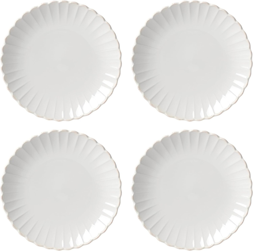Lenox French Perle Scallop 4-Piece Dinner Plate Set, 7.40 LB
