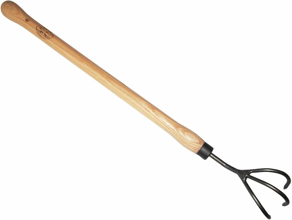 DeWit 3-Tine Cultivator with Drop Grip Handle, Works as Garden Hoe and Tiller