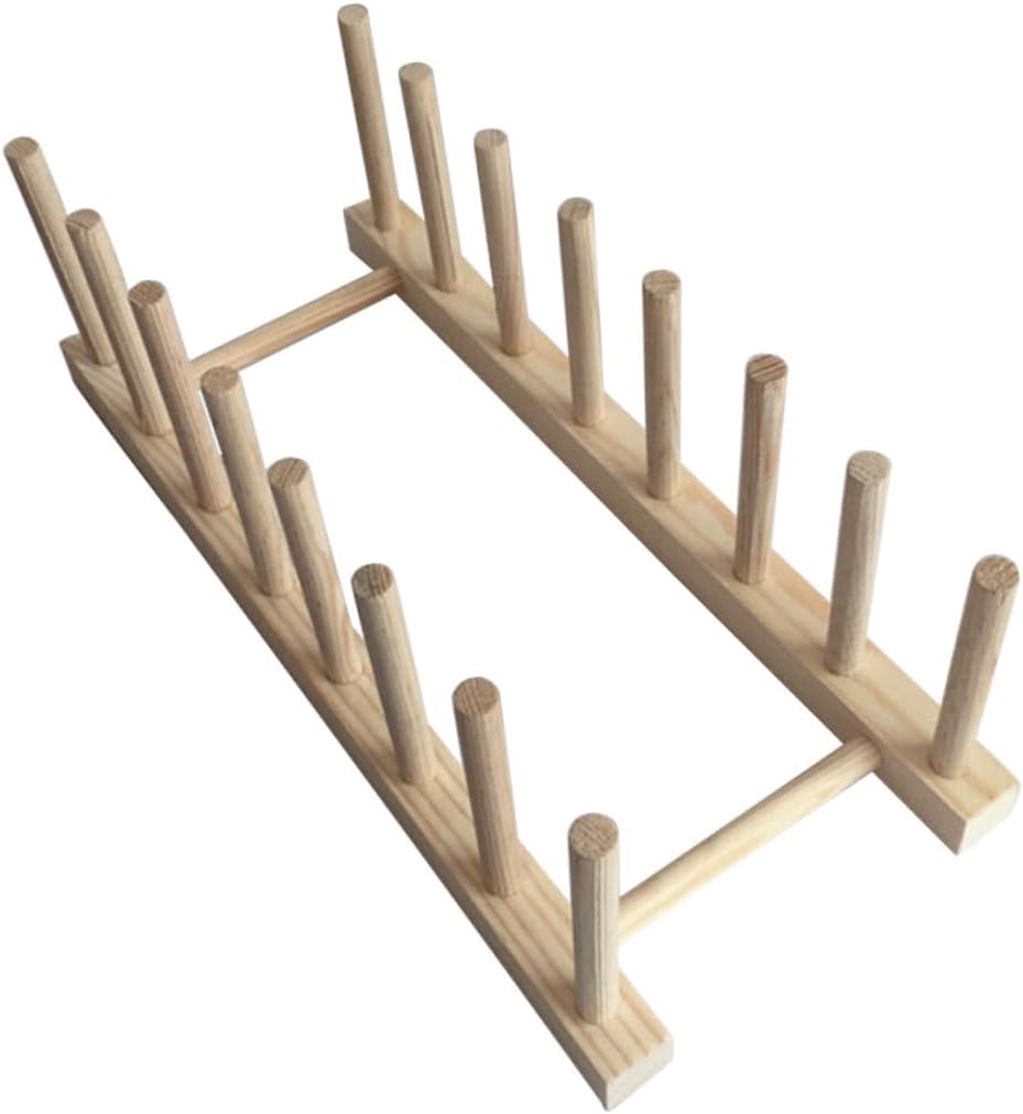 Alipis Multifunctional Solid Wood Storage Rack Picture Stands for Display Book Display Stand Plate Holder Holder Easy to Clean