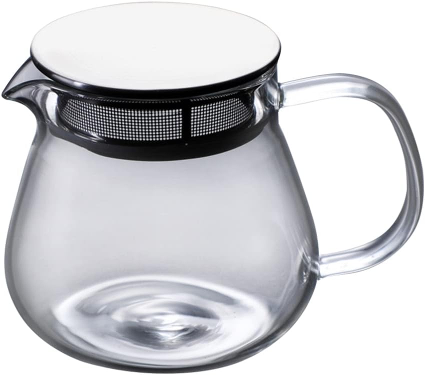 Hemoton Glass Teapot with Stainless Steel Infuser Lid Stovetop Clear Tea Kettle Teapot Blooming and Loose Leaf Tea Maker Tea Brewer for Camping, Travel 460 ml