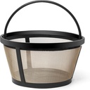 8-12 Cup Reusable Filter Basket With Closed Bottom Fits MrCoffee Coffee Maker and Brewer - Permanent Filter Replacement for Mr Coffee Gold Basket-Style Filters 1-Pack