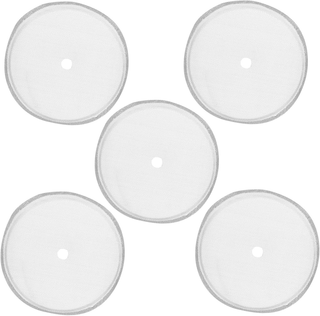 Healifty 5pcs Mesh Stainless Steel Cold Brew Filter Press Screens Reusable Replacement for Tea Makers