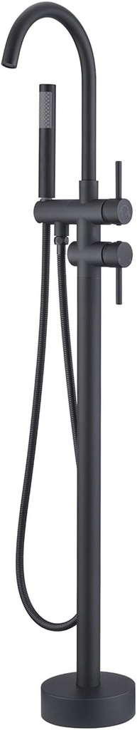 Freestanding Tub Filler Bathtub Faucet Black Floor Mount Brass Bathroom Faucets with Hand Shower
