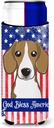 Caroline's Treasures "God Bless American Flag with Beagle Michelob Ultra Koozies for Slim Cans, Multicolor