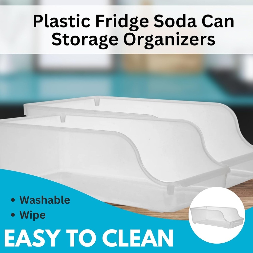 KONNECT Plastic Refrigerator Storage Bin Dispenser Fridge Beverage Holder Organizer Stackable Home Kitchen Countertop Pantry Cabinet Soda Canned Food Container Kitchenware Gift