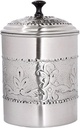 NuSteel Embossed 3 QT Stainless Steel, Beautiful Food Storage Container for Kitchen Counter, Tea, Sugar, Coffee, Caddy, Flour Canister with Rubber Seal lid, Pewter Antique