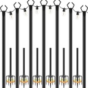 7 Pack String Light Poles,Metal Poles for Hanging Outdoor Light Strings,7 Pack 10 FT Light Poles Stand for Outside Garden,Patio,Wedding,Backyard,Deck,Party