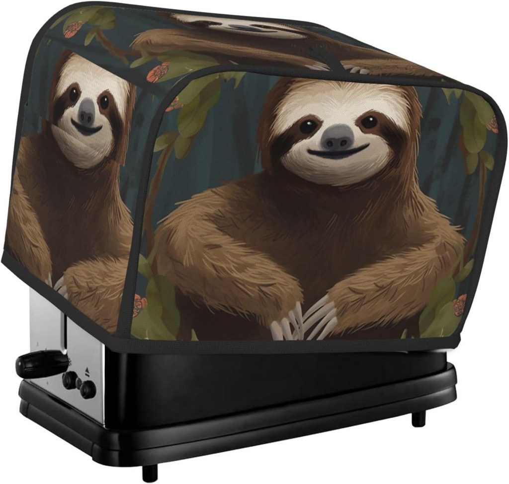 2 Slice Toaster Cover with Pocket Universal Size Toasters Dusts Covers Sloth Bread Machine Cover & Protection Bread Machine Protector Small Kitchen Appliance Covers