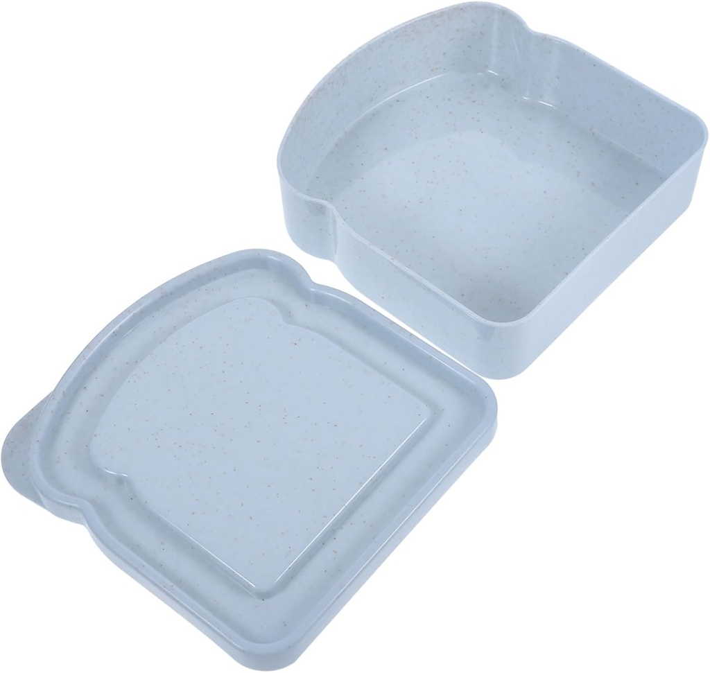 Cabilock Portable Sandwich Holder and Bread Storage Box Toast-shaped Container for Work Travel and Picnics for Snacks Fruits and Desserts Design