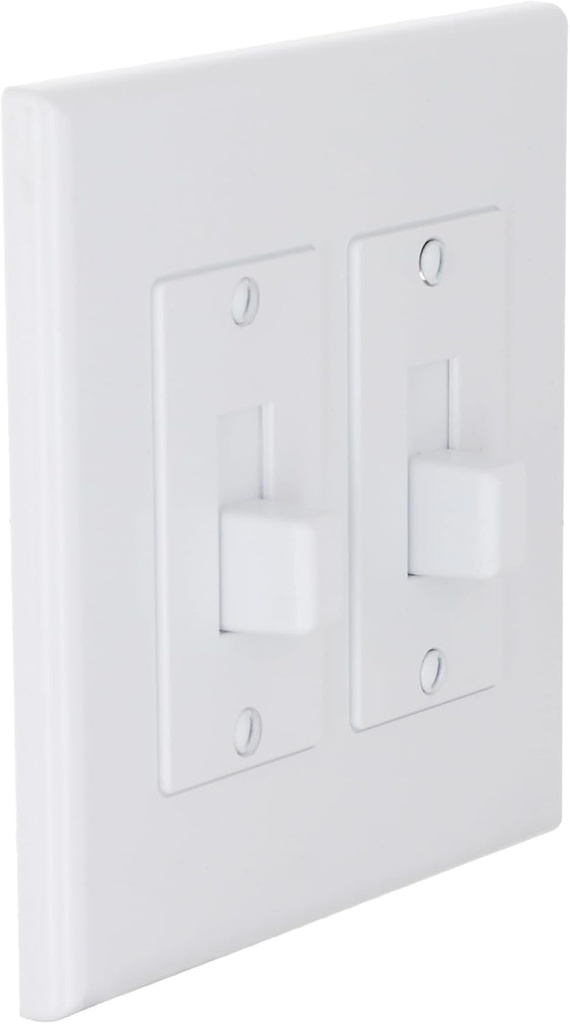 TayMac 2672W 2-Gang MASQUE Decorator Cover, Toggle, White