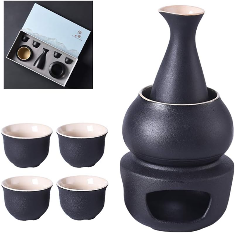 QWEASDF High-End Japanese Sake Set, 7-Piece Set, (Ceramic) Traditional Handicrafts, Suitable for Home, Restaurants, Pubs, Gifts, Decorations