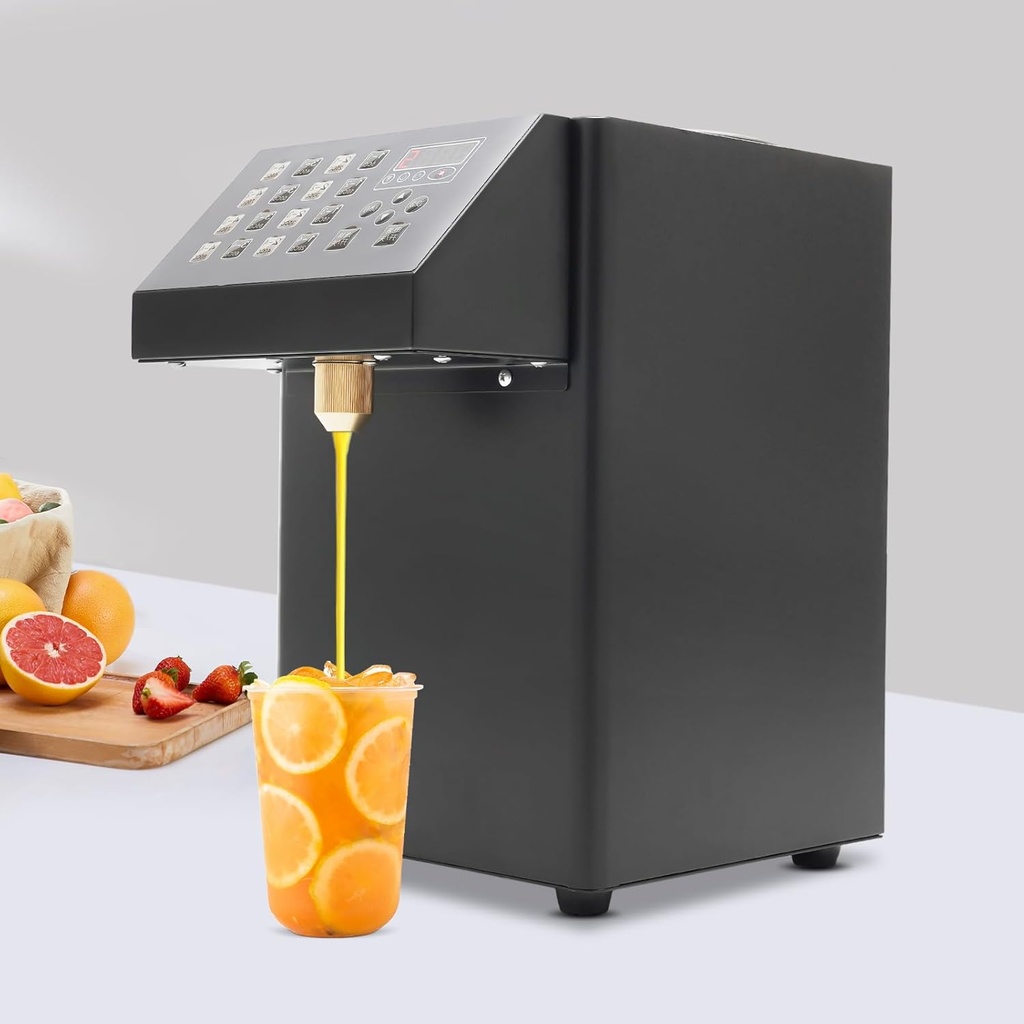 Commercial Fructose Dispenser, 200W 2.11GAL Automatic Stainless Steel Syrup Dispenser Bubble Tea Equipment Fructose Quantitative Machine 110V, Black