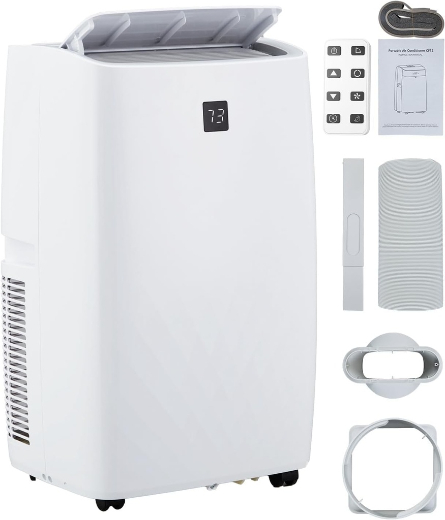 14000 BTUs Portable Air Conditioner Unit, Portable AC with Cool, Fan and Dry Function, Cool Room up to 750 Sq. Ft., Remote Control, Sleep Mode/24Hrs Timer, Quiet Operation, Window Installation Kit