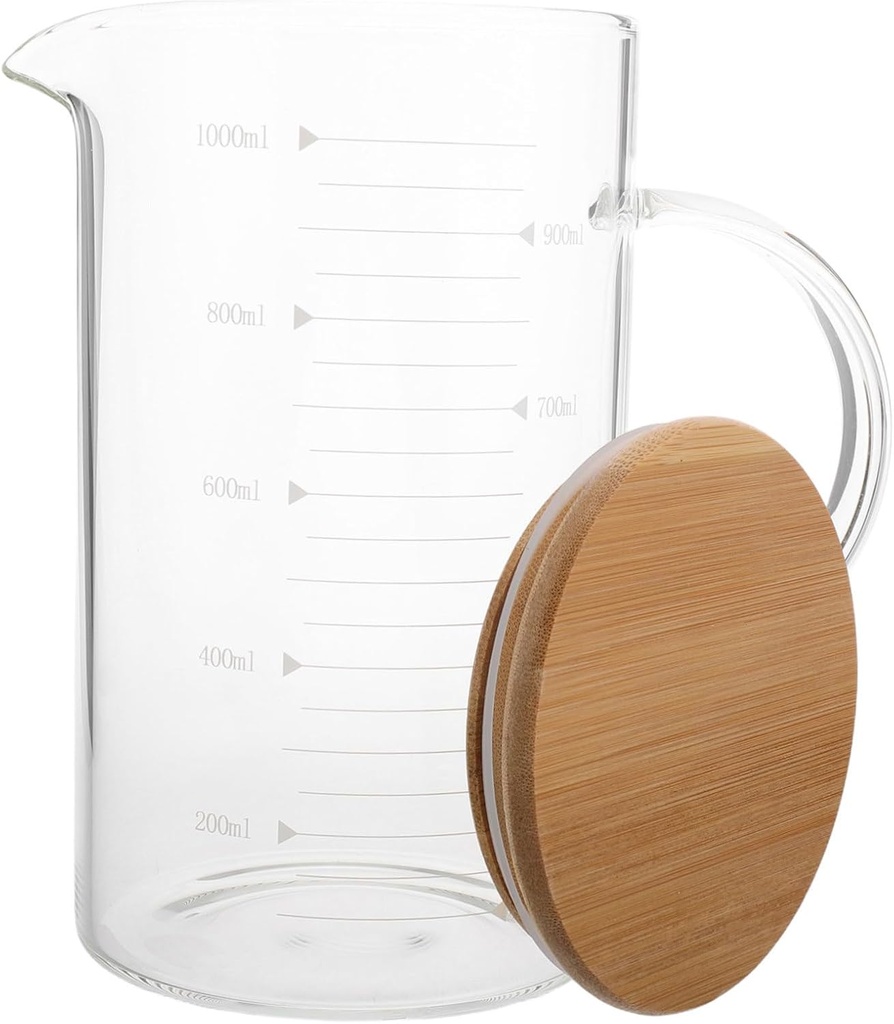 Alipis Glass Measuring Cup Jug Lid Water Jug for Accurate Liquid Measurement for Mixing Beverages Like Juice and Iced Tea Elegant Design for Kitchen Use