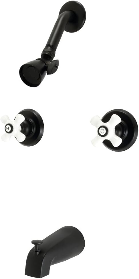 Kingston Brass KB240PX Magellan Tub and Shower Faucet, Matte Black