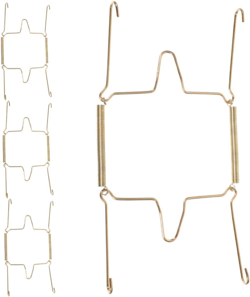 4pcs U-shape Plate Hangers Stainless Steel Dish Holder Removable Kitchen Hooks for Wall Display Decorative Plate Hangers