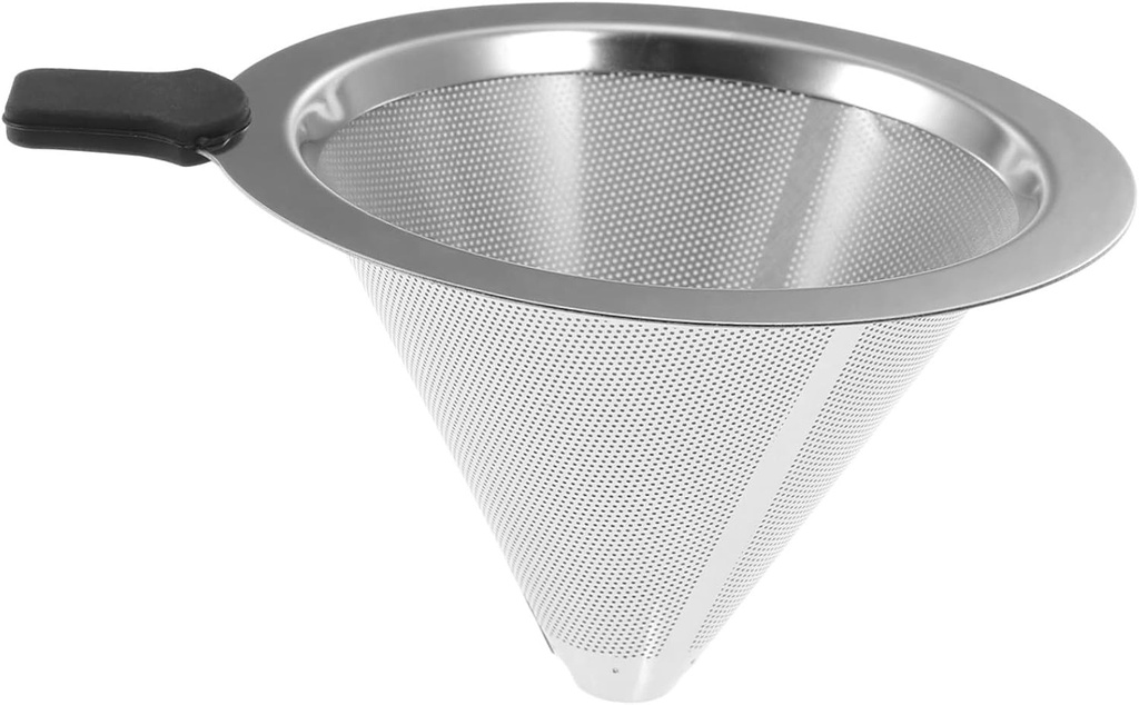 1pc Premium Stainless Filter Funnel Reusable Drip Coffee Strainer for Home Kitchen Easy to Clean Temperature Resistant for Tea Making