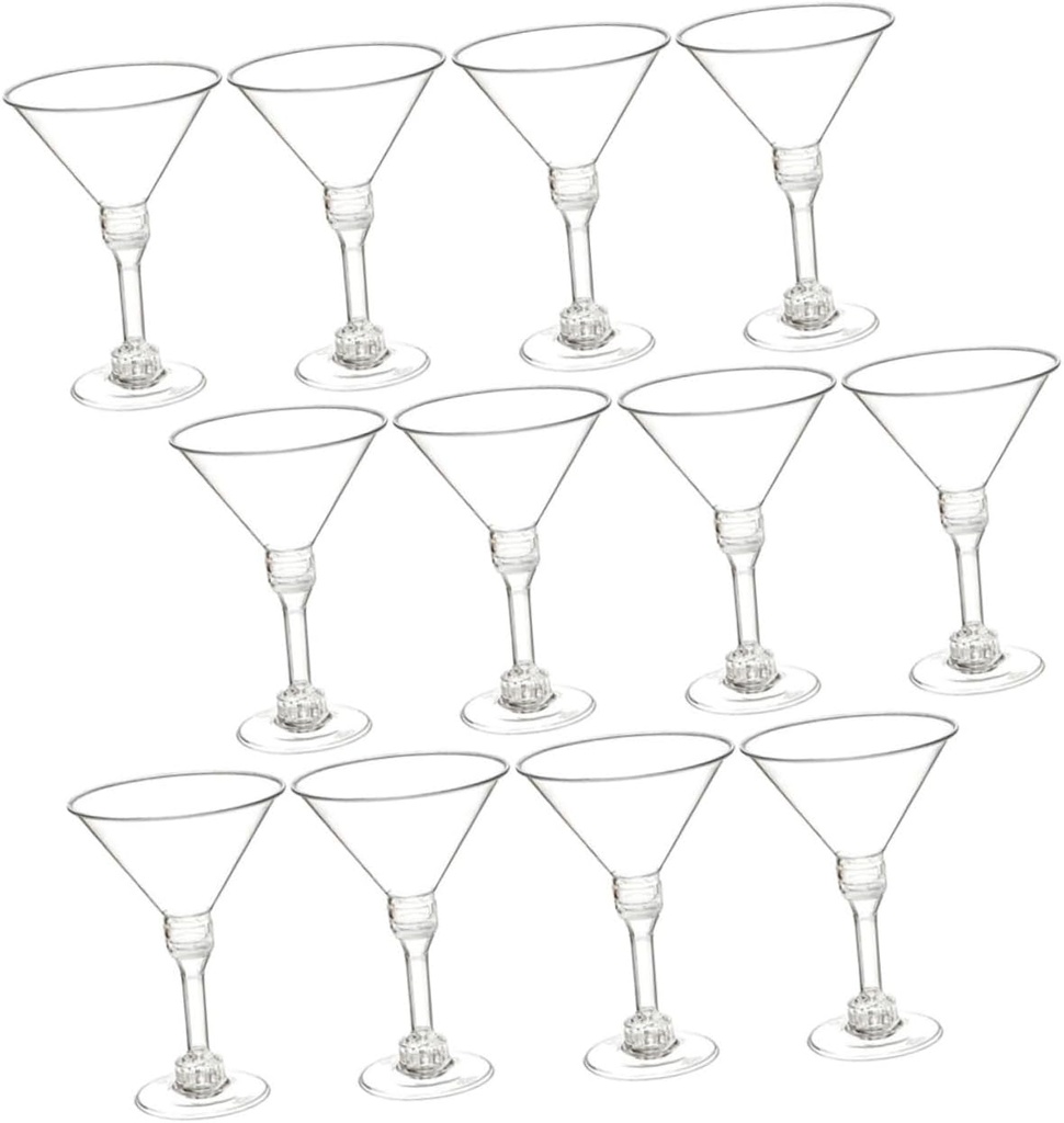 15Pcs Cocktail Glasses Set Disposable Wine Goblets for Parties Ice Cream Desserts Sparkling Wine Recyclable Party Drinkware