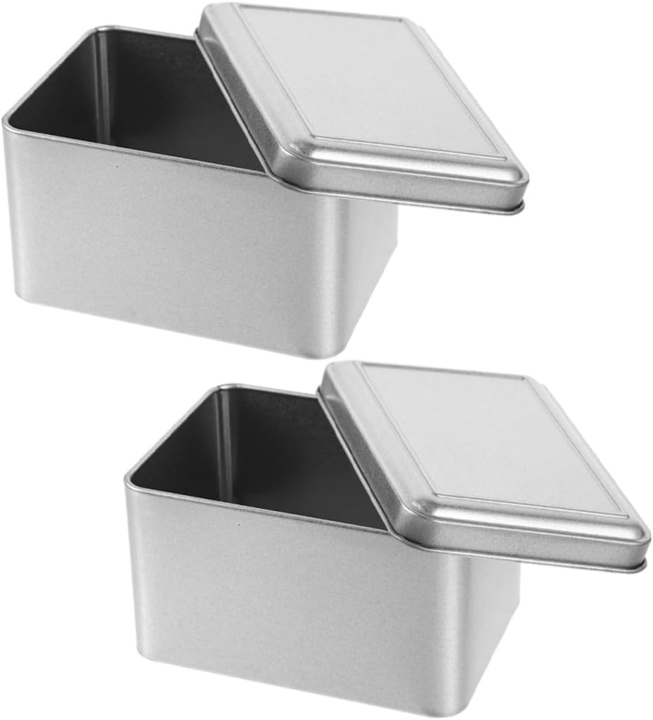 PRETYZOOM 2Pcs Airtight Tea Storage Jar Tinplate Tea Canister for Home Bakery Coffee Shop Versatile Cookie Tin Tea Container