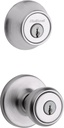 Kwikset 690 Tylo Entry Knob and Single Cylinder Deadbolt Combo 1-Pack, Satin Chrome