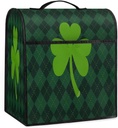 St. Patrick's Day Shamrocks Clovers Paid Stand Mixer Cover Compatible with 6-8 Quart Mixer Fits All Tilt Head & Bowl Lift Kitchen Coffee Machine Dust Cover with Pockets for Accessories