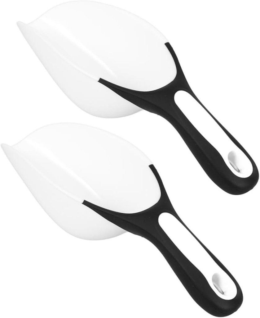 2Pcs Multifunctional Plastic Ice Scoops with Ergonomic Handle for Flour Rice Grains and Ice Cubes Kitchen Scoopers for Food Preparation and Freezer Use