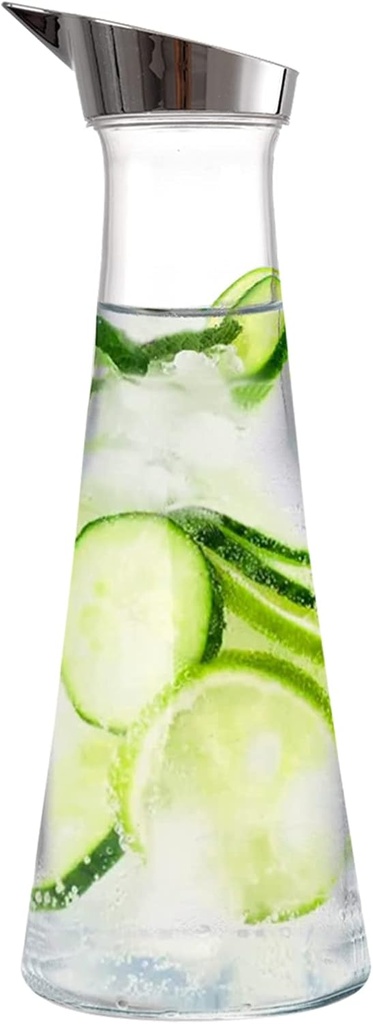 1400ML Plastic Water Pitcher, Unbreakable Acrylic Transparent Juice Bottle Beverage Dispenser Slim Water Carafe with Lids and Spout for Drinks, Iced Tea, Mimosa Bar Supplies