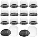 PRETYZOOM 50pcs Clear Cake Containers with Lids Bakery Dessert Packing Boxes for Parties Weddings and Events for Cakes Pastries and Treats