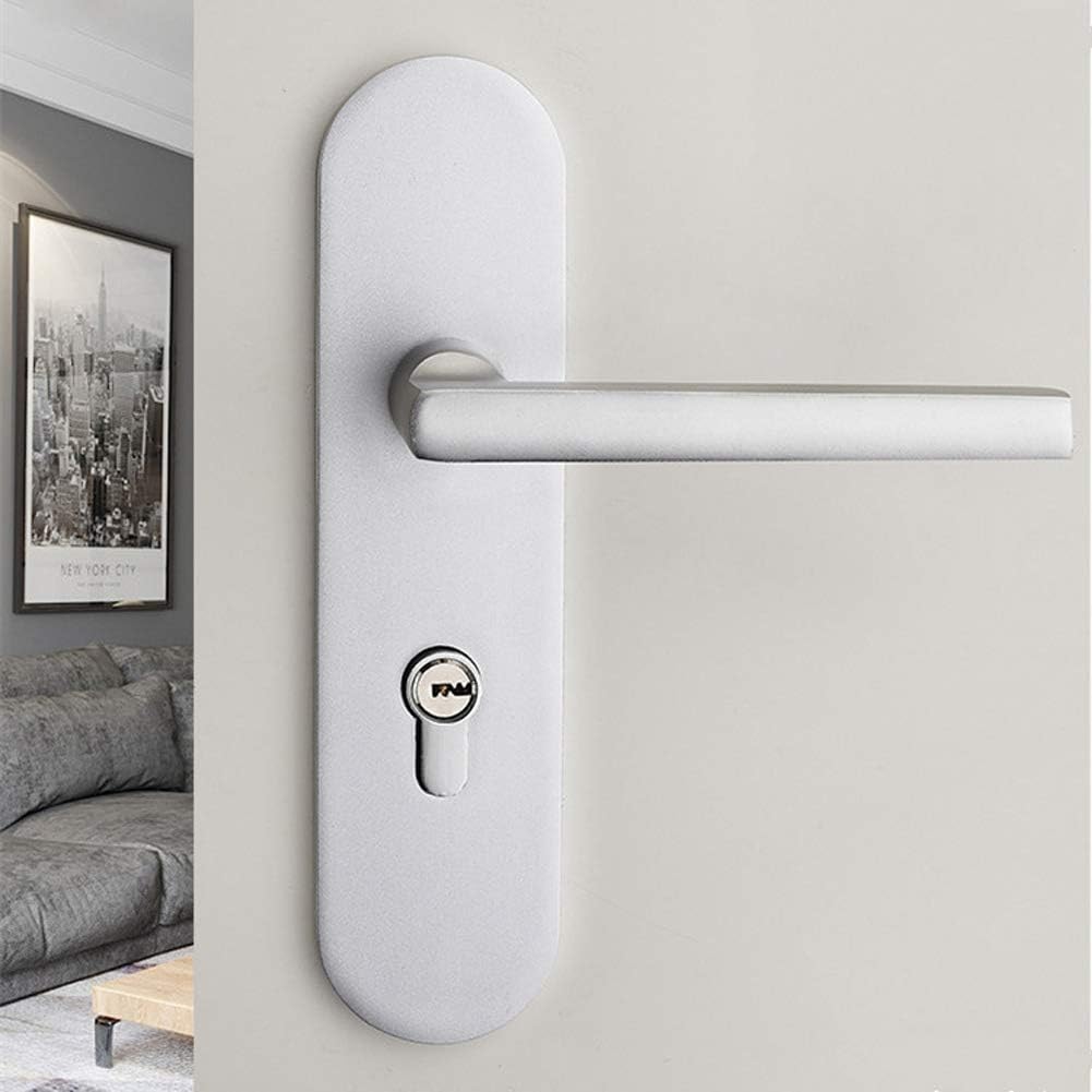 Aluminum Door Handles with Lock and Key,Anti-Theft Door Lever Lock Set,Silent Split Door Lock for Home Office Room Bedroom's Door