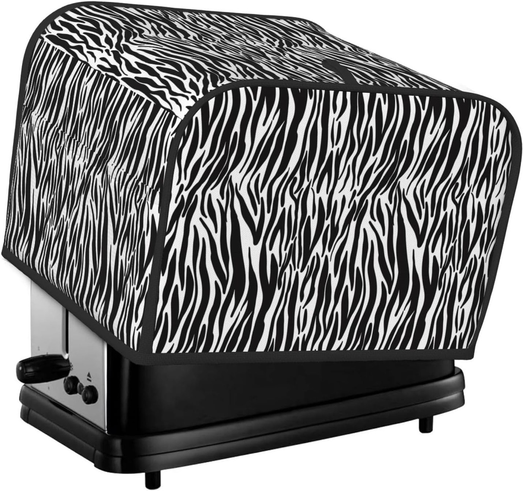 Oven Cover Kitchen Bread Machine Protector,4 Slice Toaster Cover For Home,Fingerprint Coaster Cover,Kitchen Small Appliance,Zebra