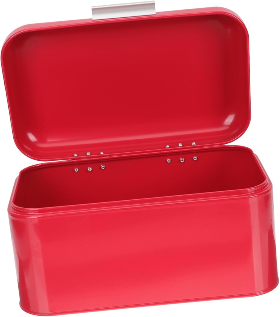 Vintage Metal Bread Box with Airtight Iron Construction Capacity Storage Bin for Kitchen Countertop Flat-bottomed Bread Holder Organizer for Home Supplies and Grain Container