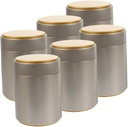Cabilock 6pcs Airtight Round Tinplate Jars for Coffee Tea and Candy Storage Sealed Canisters for Kitchen Organization Stylish Food Storage Containers