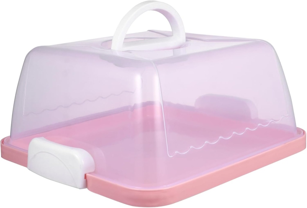 1Pc Portable Cake Box with Handle Thickened Transparent Dessert Carrier for Birthday Cakes Mousse Muffins for Parties Events