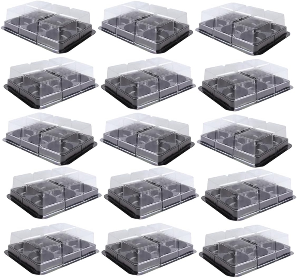 50pcs Mini Cake Boxes with Slots Reusable Pet Moon Cake Packaging for Birthdays Weddings and Holiday Parties Keeps Pastries Fresh and Safe