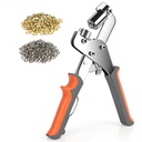 Grommet Tool Kit, 3/8 inch(10mm) Handheld Metal Eyelet Pliers Hole Punch Tool for Leather Tarpaulins Paper Bags PVC with 300Pcs Aluminum Eyelets