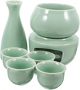 Pottery Lovers Elegant Ceramic Wine Warmer Japanese Kettle Cups Stove Flavor-preserving Design