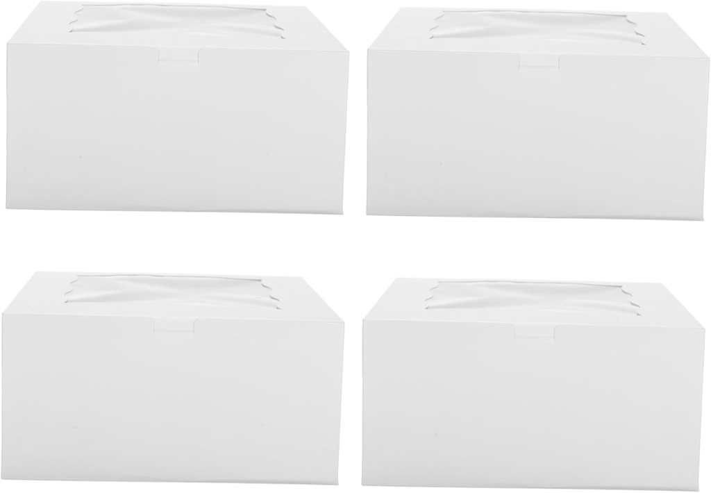 Zerodeko 4pcs Bakery Cake Boxes Board Elegant Dessert Containers for Weddings Birthdays and Parties for Cake Transport and Presentation