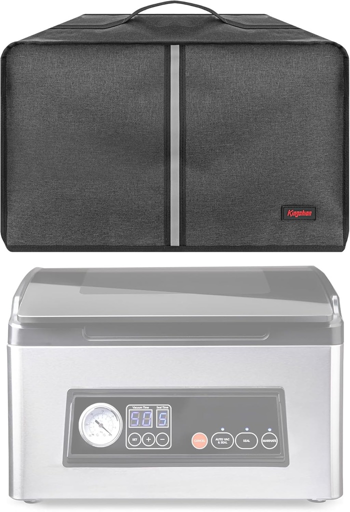 Vacuum Sealer Dust Cover with Lateral Pockets Compatible with USV32 Chamber Vacuum Sealer, 15 x 16.1 x 9.8 In -Dark Gray