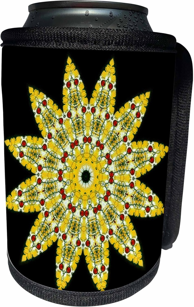 Can Cooler Bottle Wrap - Decor Mandala Digital Abstraction Art – Fancy Kaleidoscopes