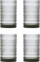 Fortessa Jupiter Beaded Hobnail Glass, 13 Ounce Iced Beverage (Set of 4), Smoke Gray