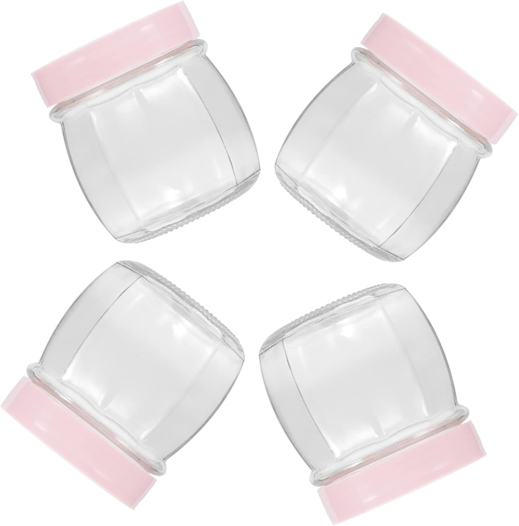 ABOOFAN 4pcs Glass Candy Storage Jars with Lids Food Storage Containers for Flour and Sugar Kitchen Organization for Snacks and Cookies