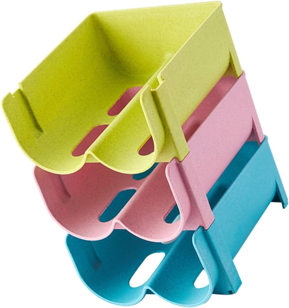 3pcs Stackable Refrigerator Drink Organizer Creative Beverage Storage Box for Beer Cans and Wine Easy to Clean and Space-saving Kitchen Gadget Green