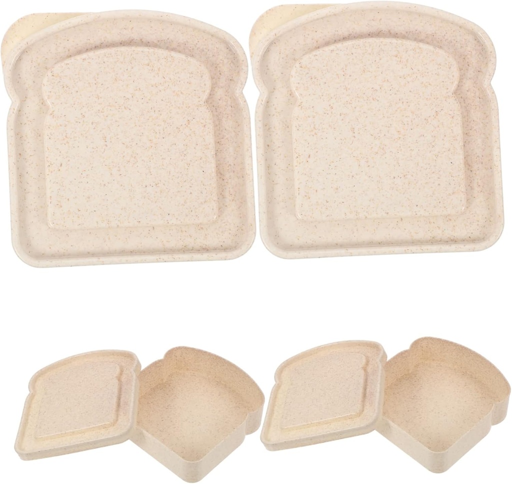 4Pcs Portable Bread Container Set Sealed Sandwich Storage Boxes for Outdoor Activities Food Fresh Keep Holders for Camping and Picnics